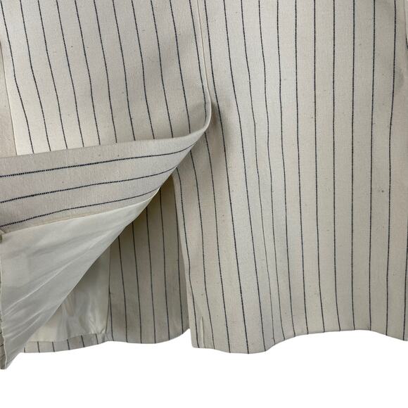 Nili Lotan Don Pinstripe One Button Blazer Jacket Natural Size 0 - Picture 9 of 12